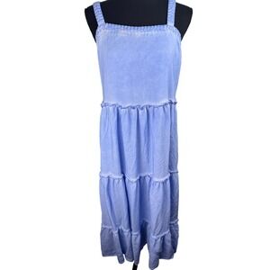 Anthropologie Nell Tiered‎ Midi Dress Blue size Small